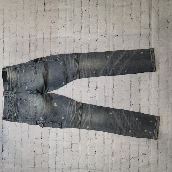 Mens Supply & Demand stone wash distressed cargo moto jeans pants skinny 30 W - Picture 5 of 5